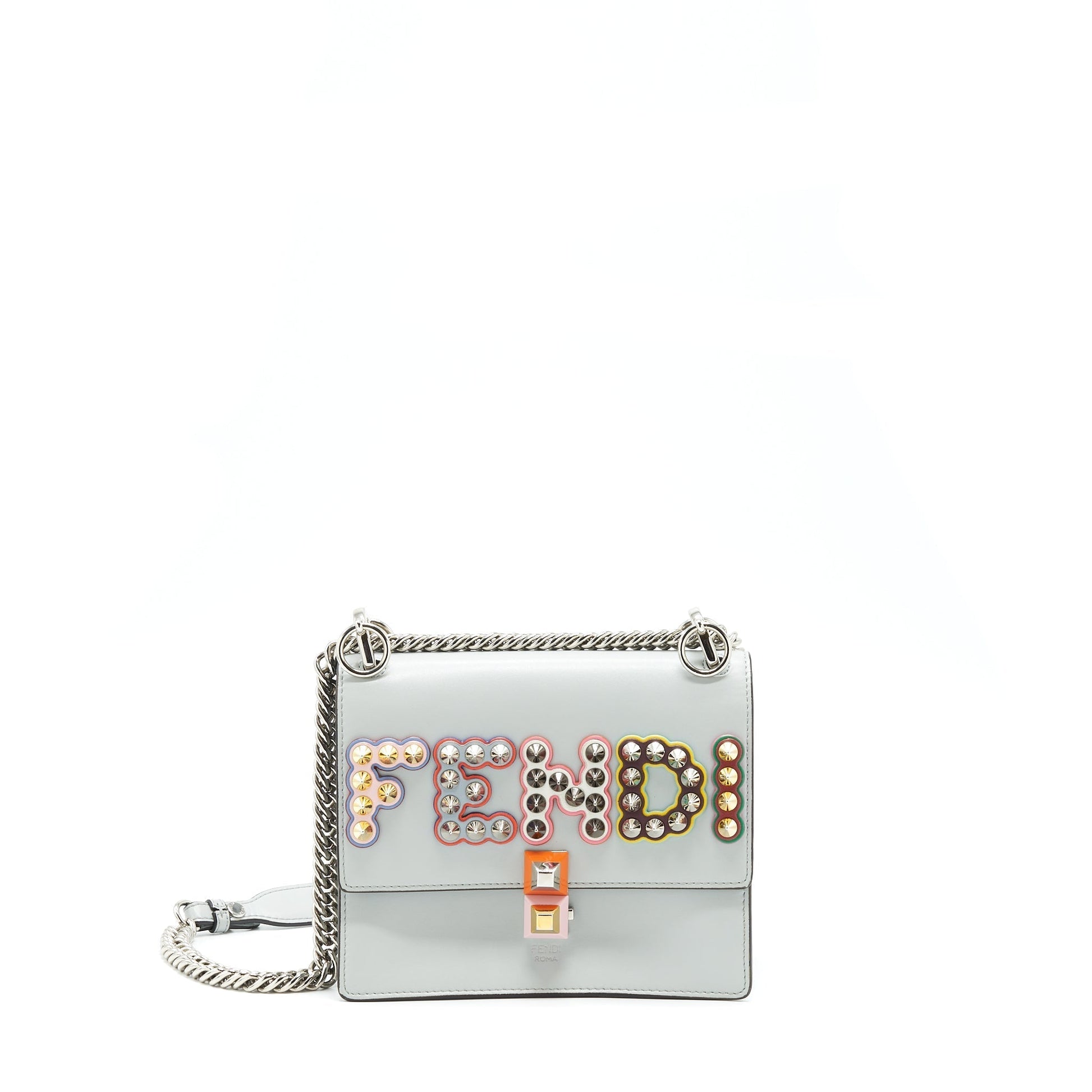 Fendi Kan Studded Purse Light Multicolour Blue Mini Shoulder Bag