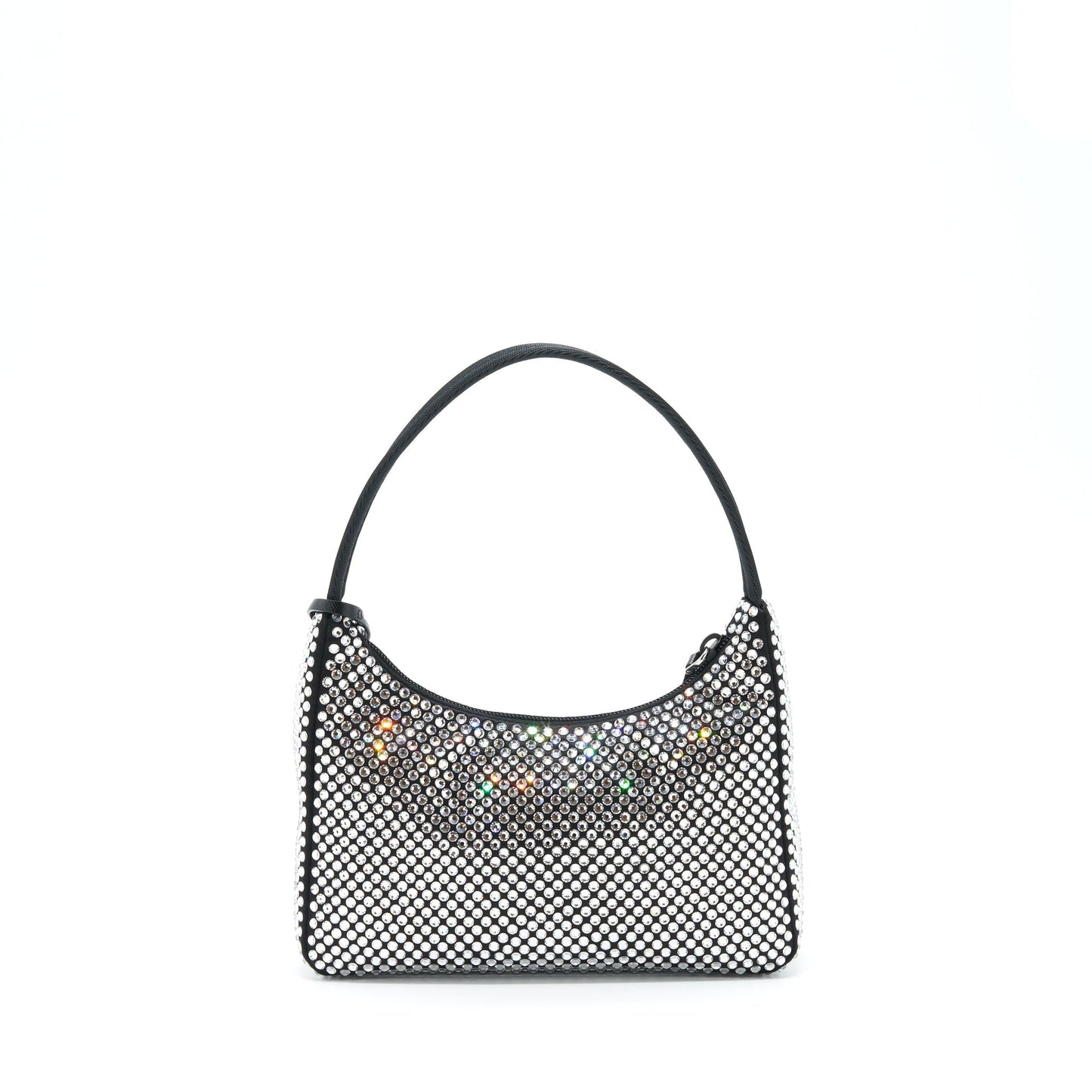 Prada Re Edition Crystal Hobo Purse Handbag Leather Nylon Travel Bag