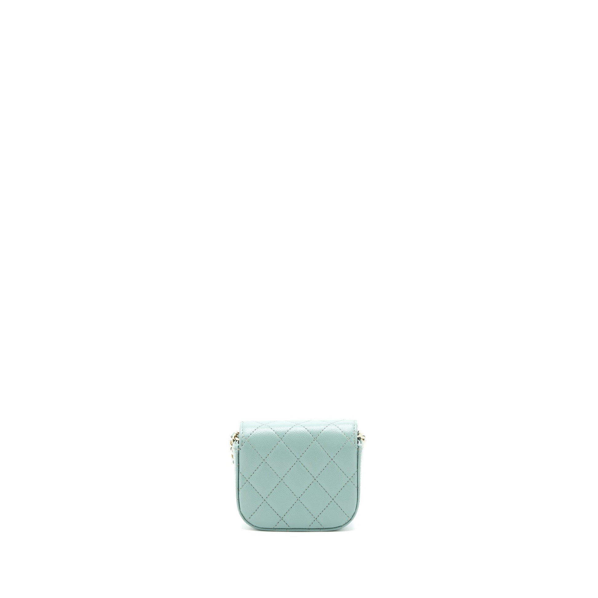 Chanel Flap Vanity Caviar greyish LGHW Green Mini Bag