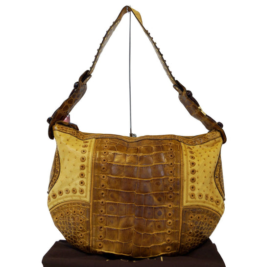 Gucci Crocodile And Ostrich Patchwork Limited Edition Bag Shoulder Bag