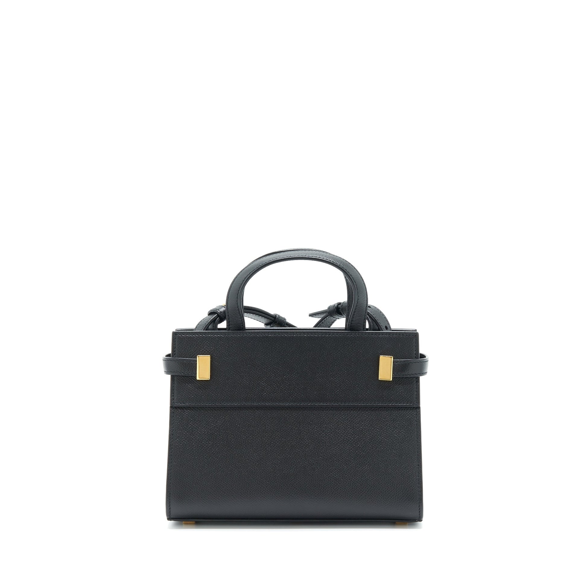 YSL Saint Laurent Manhattan Nano Shopping Purse Calfskin Travel Bag Black