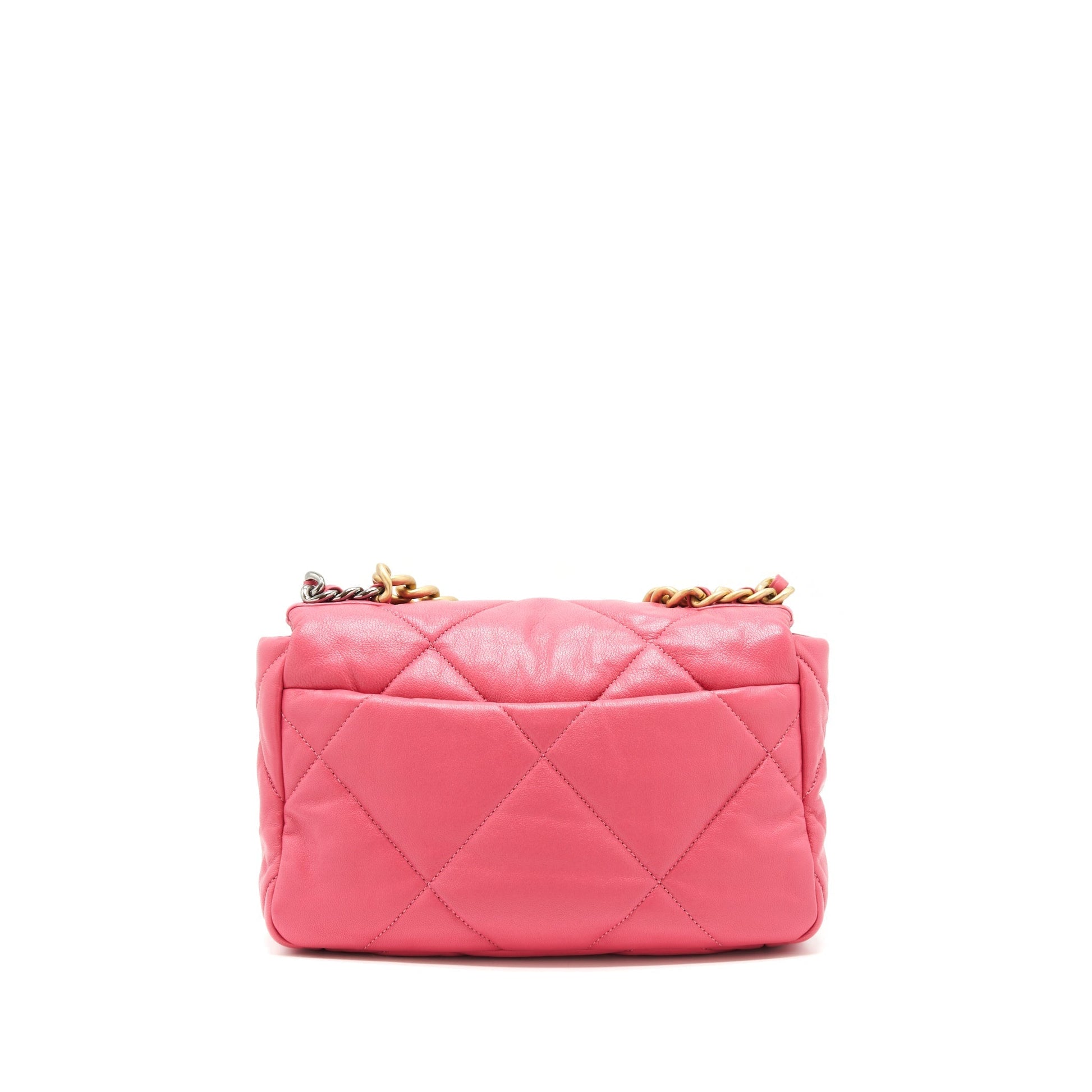 Chanel 19 flap Goatskin hardware Pink Gold Silver Small Shoulder Bag