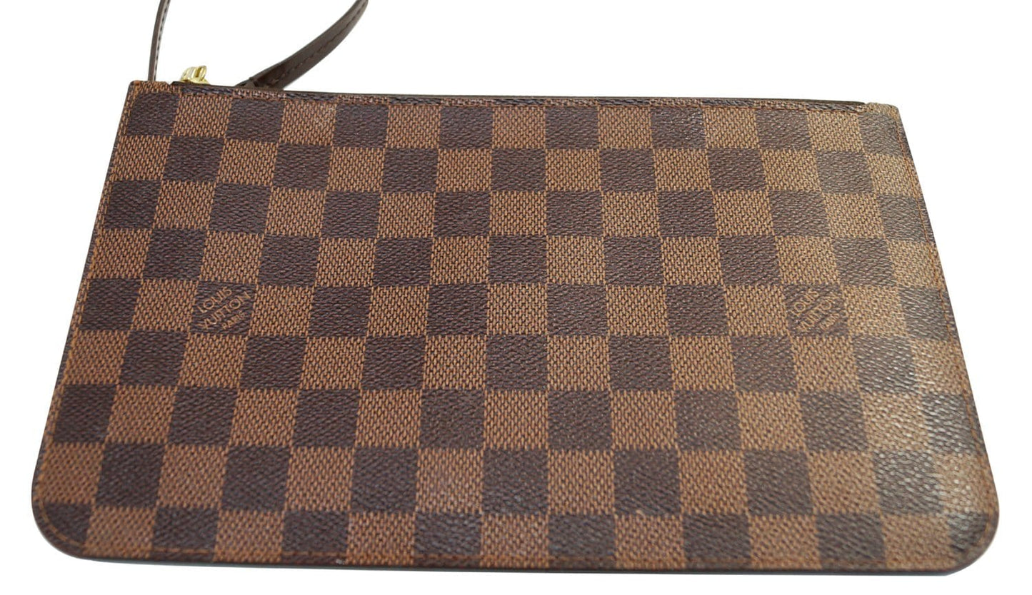 Louis Damier Ebene Neverfull Gm Pochette Wristlet Clutch Bag