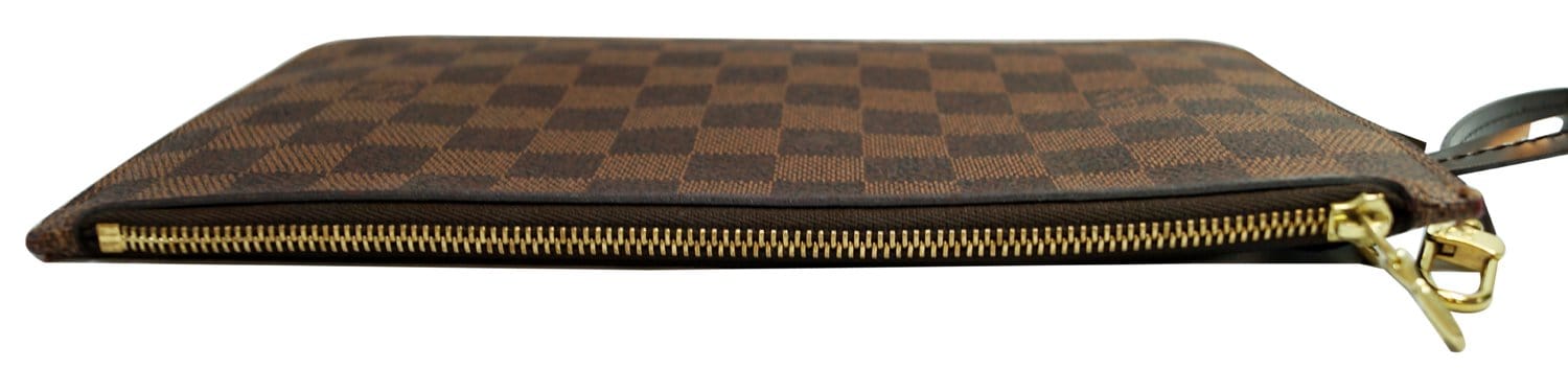Louis Damier Ebene Neverfull Gm Pochette Wristlet Clutch Bag