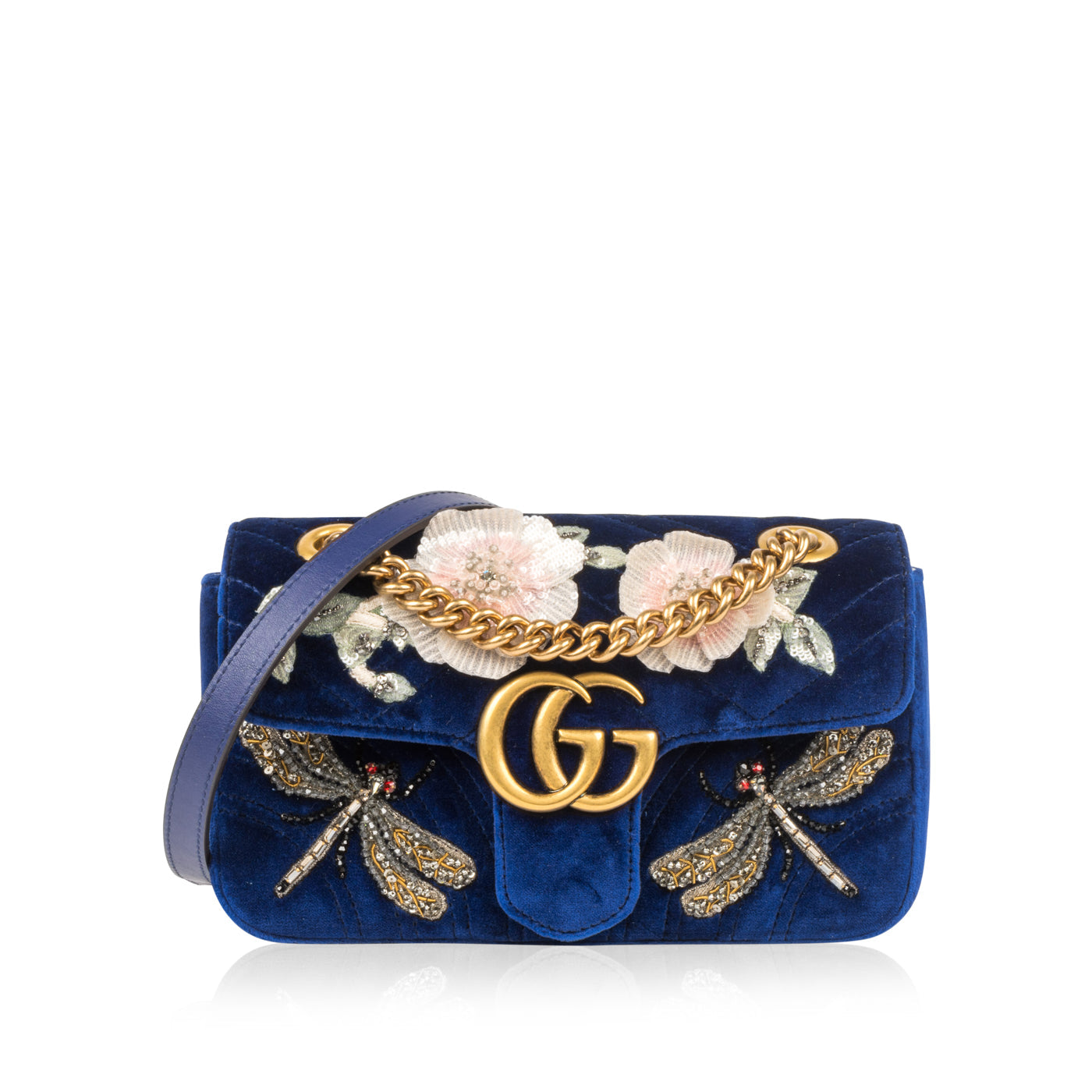 Gucci Marmont Velvet Sequin Handbag Mini Shoulder Bag