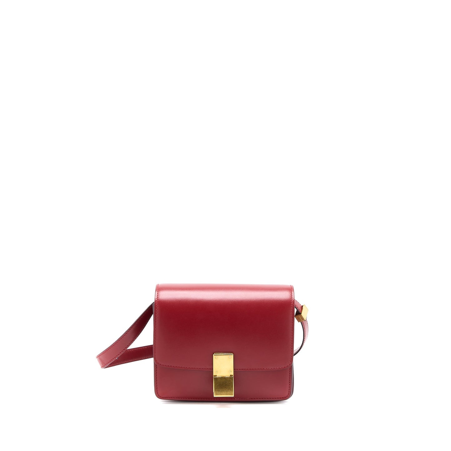Celine Classic Box Purse Calfskin Handbag Red Small Travel Bag
