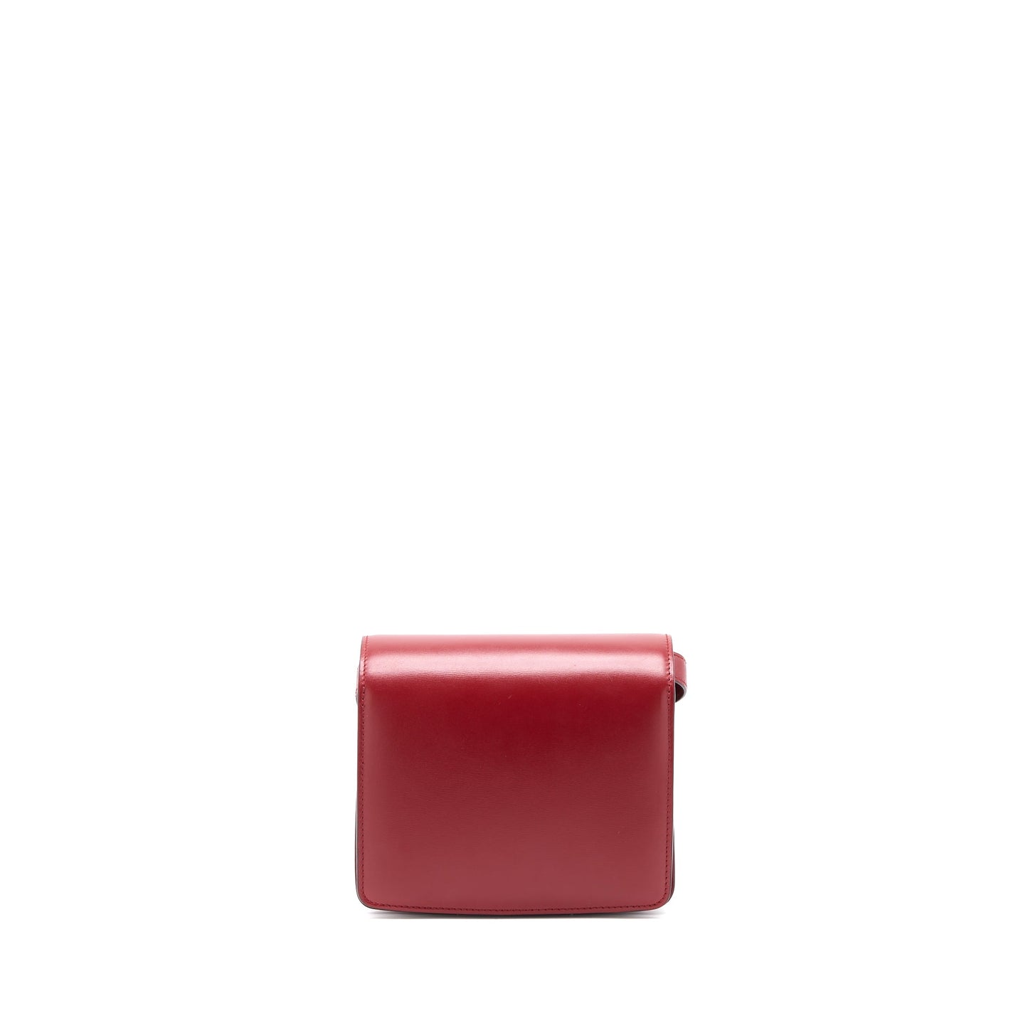 Celine Classic Box Purse Calfskin Handbag Red Small Travel Bag