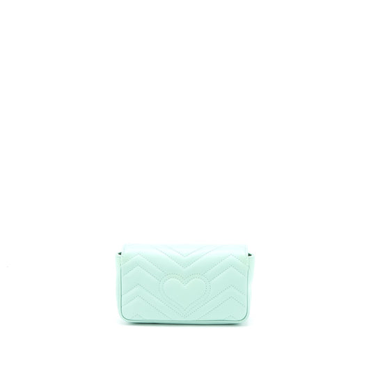 Gucci Marmont Super Bag Calfskin Mint Shw Green Mini Travel Bag
