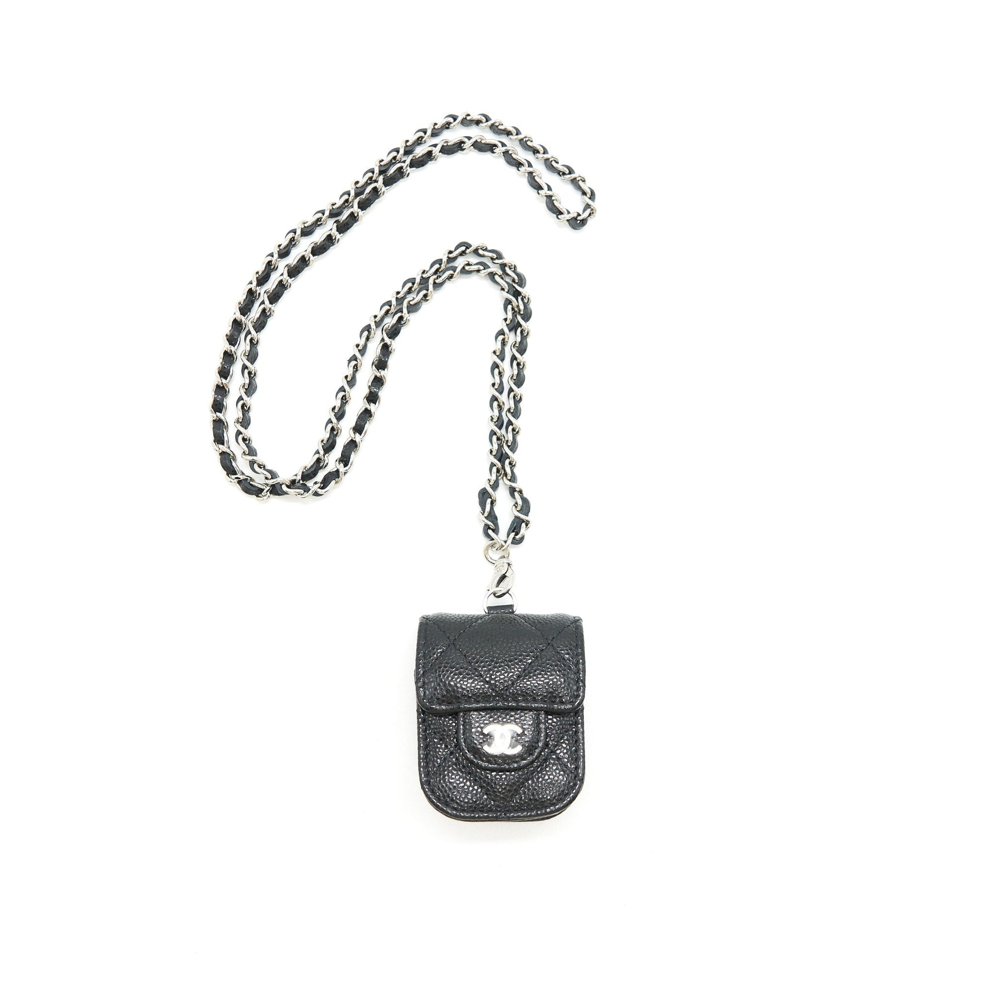Chanel AirPods Caviar SHW Black Handbag Black Shw