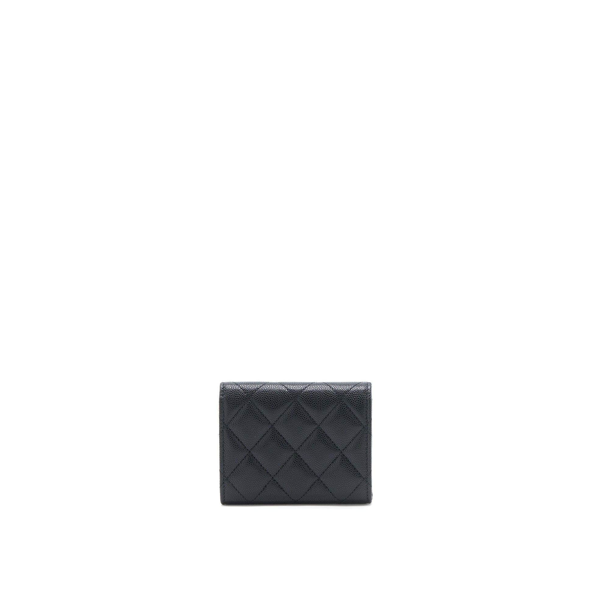 Chanel 23P Detailed CC logo Flap Card Black Wallet Case