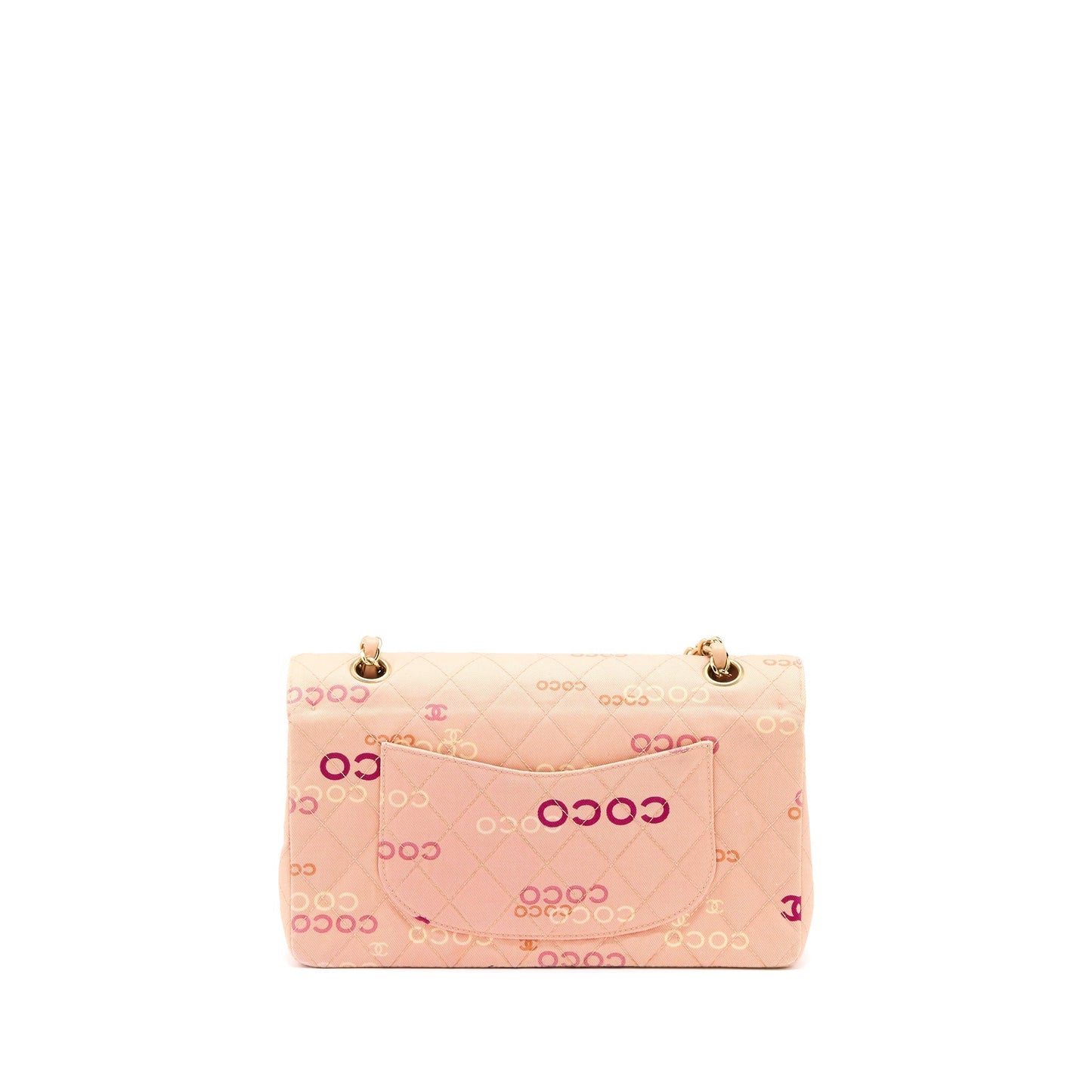 Chanel Coco Classic Flap Fabric GHW Pink Shoulder Bag