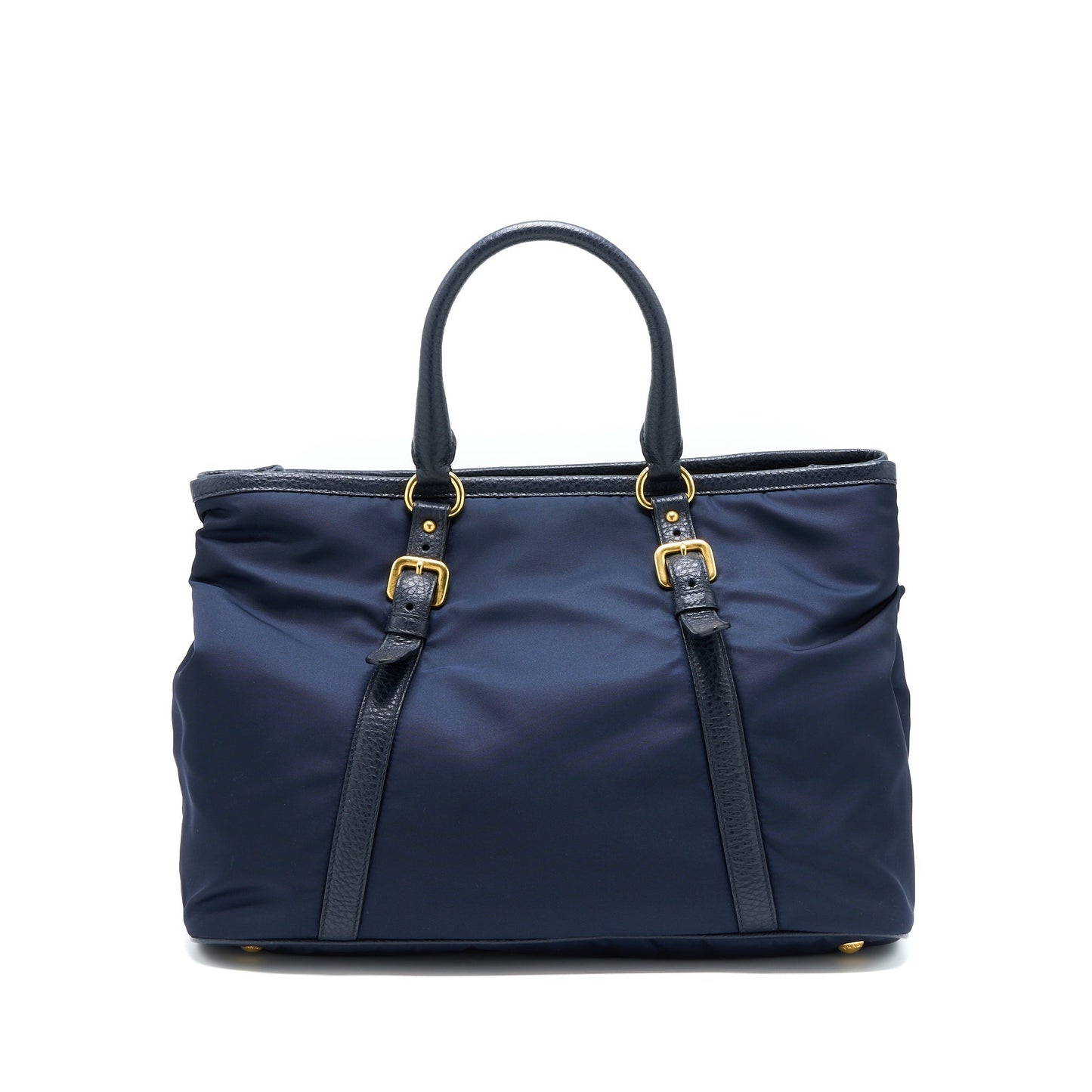 Prada Tessuto Tote Purse Dark Handbag Nylon Blue Tote Bag