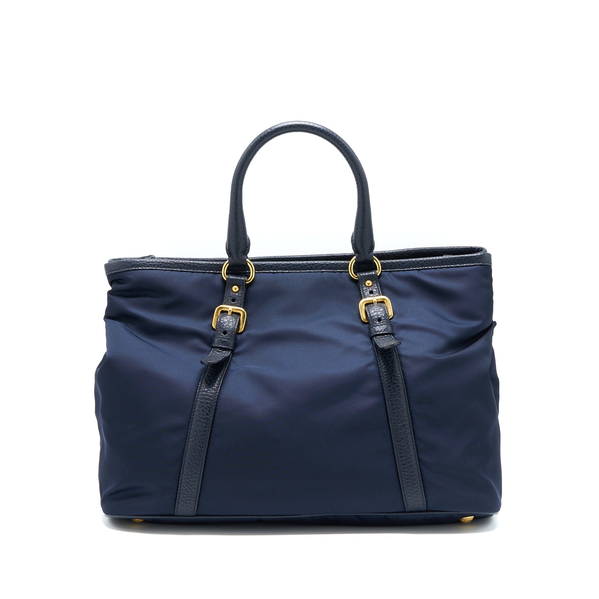 Prada Tessuto Tote Purse Dark Handbag Nylon Blue Tote Bag