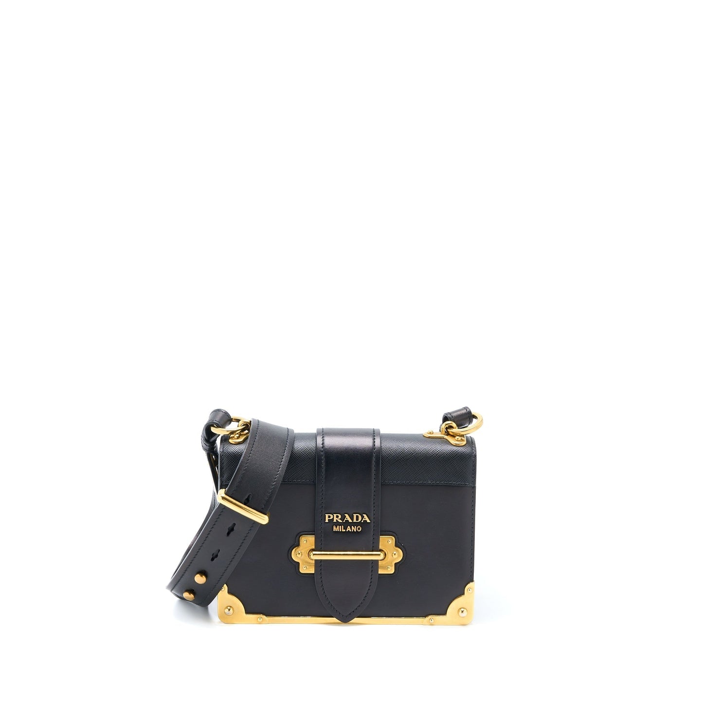 Prada Cahier Crossbody Purse Handbag Leather Black Crossbody Bag