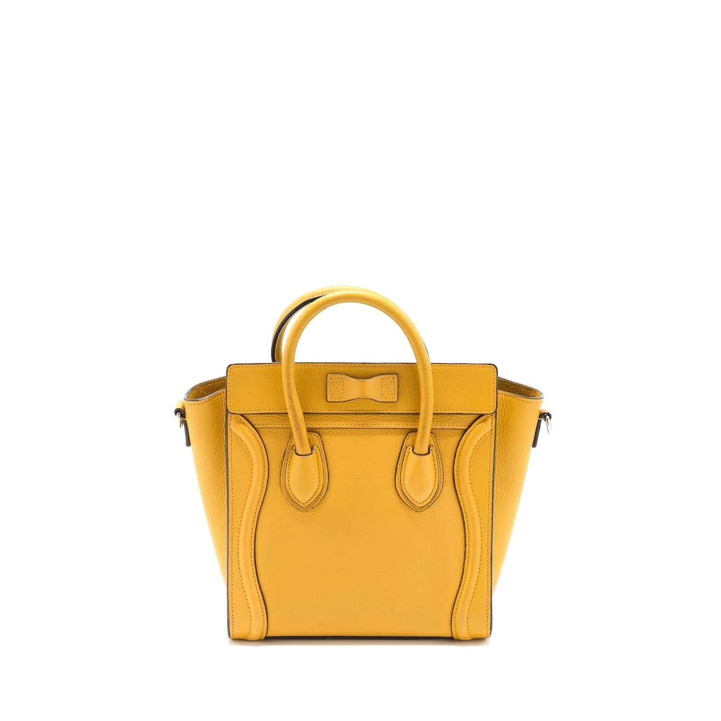 Celine Nano Luggage Purse Calfskin Yellow Handbag Travel Bag