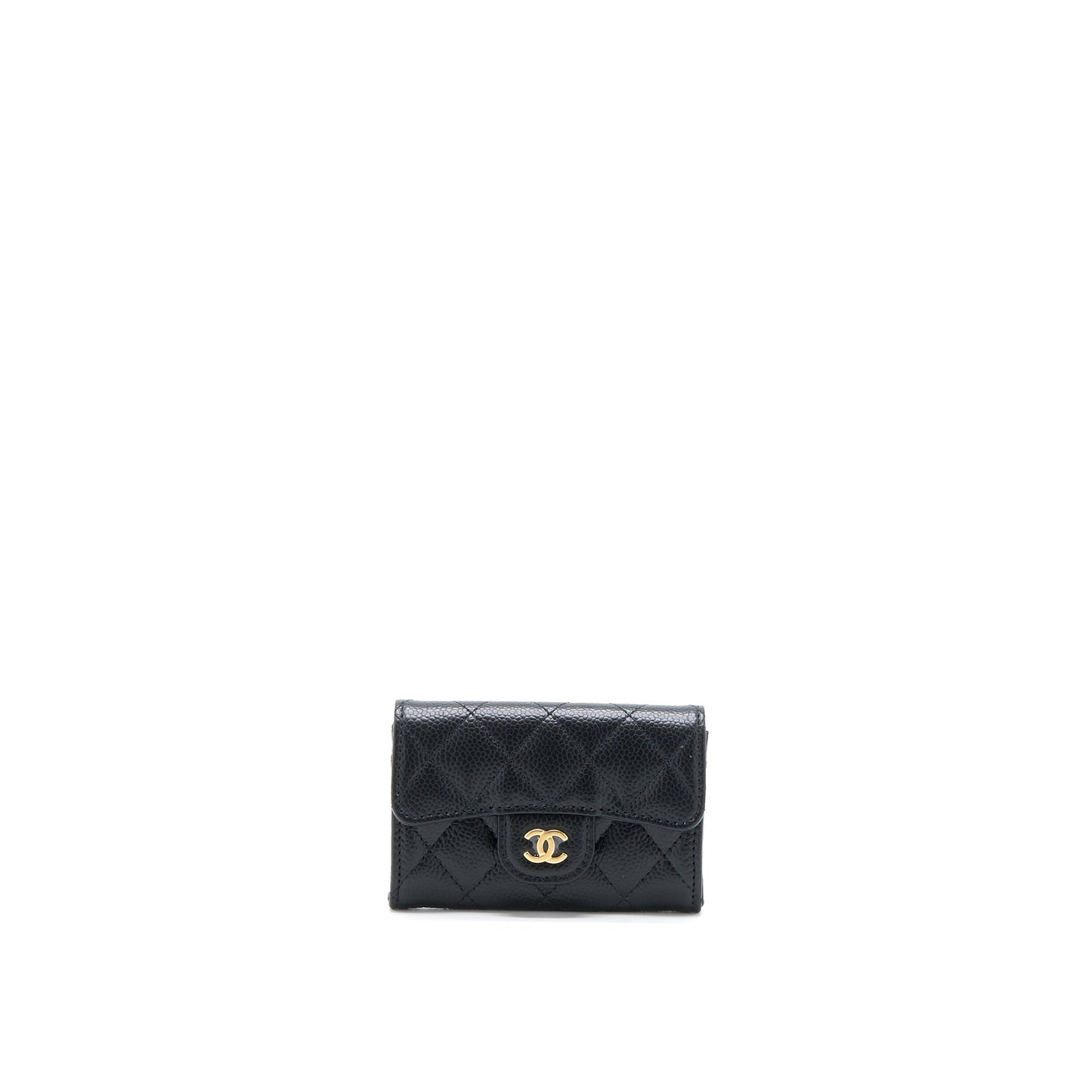 Chanel Classic Flap Card Holder Caviar GHW Black Wallet Case Ghw 2