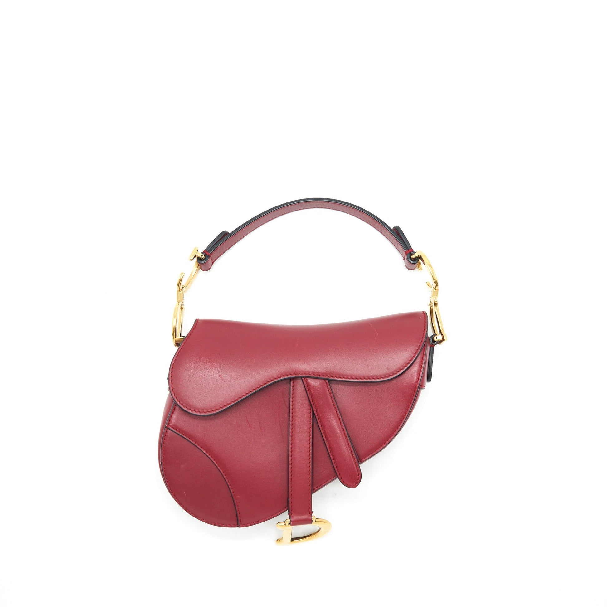 Dior Saddle Purse Handbag Red Mini Travel Bag