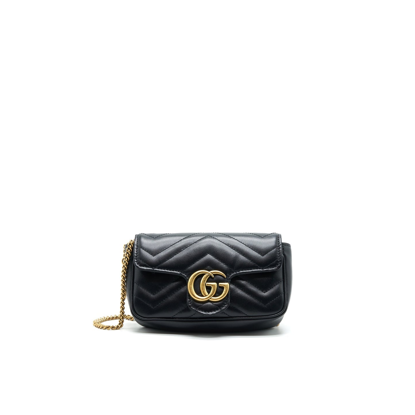 Gucci Marmont Super Bag In Leather Black Travel Bag