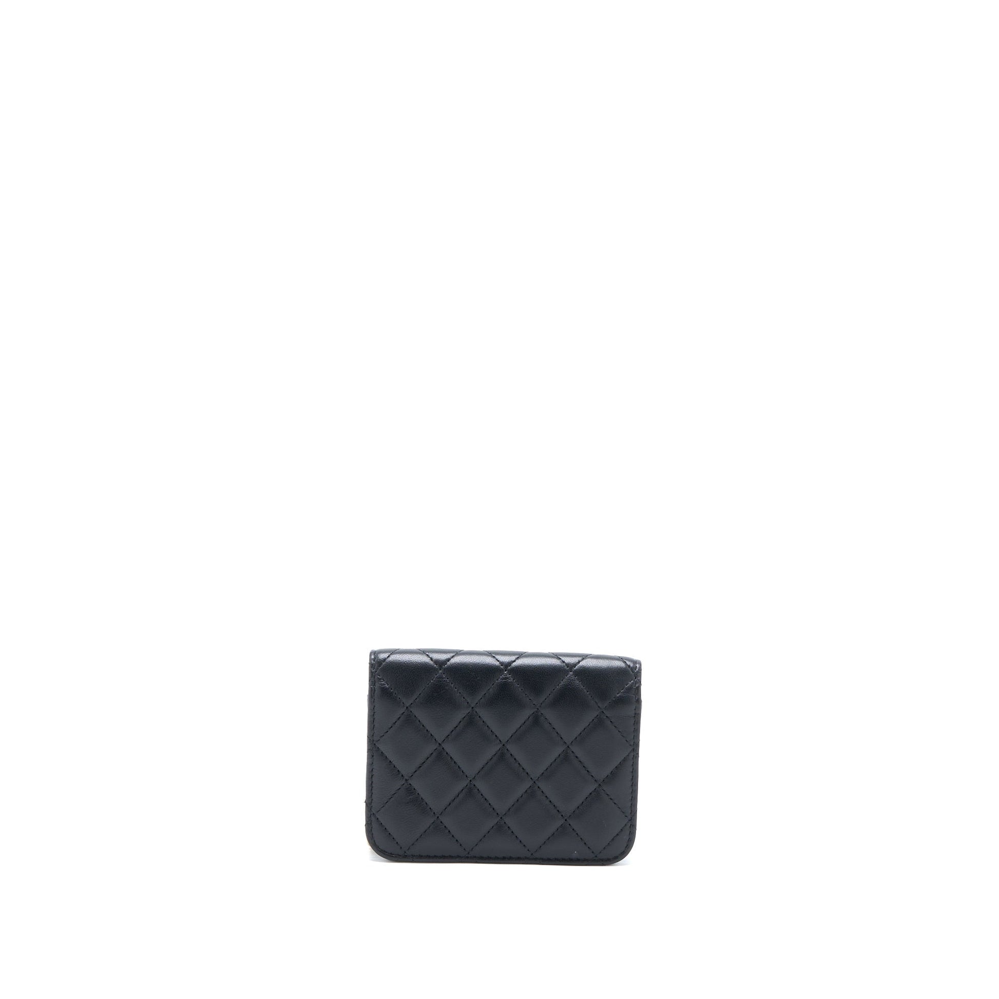 Chanel Pearl Crush Flap Belt Lambskin Brushed Black Ghw 1
