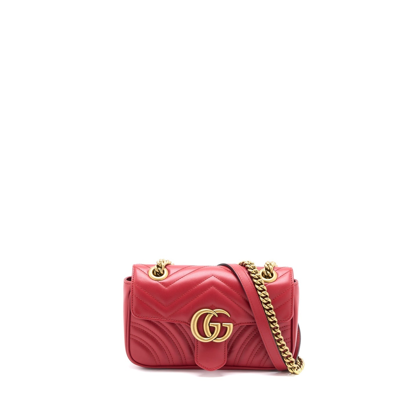Gucci Marmont Bag Calfskin Brushed Red Mini Travel Bag