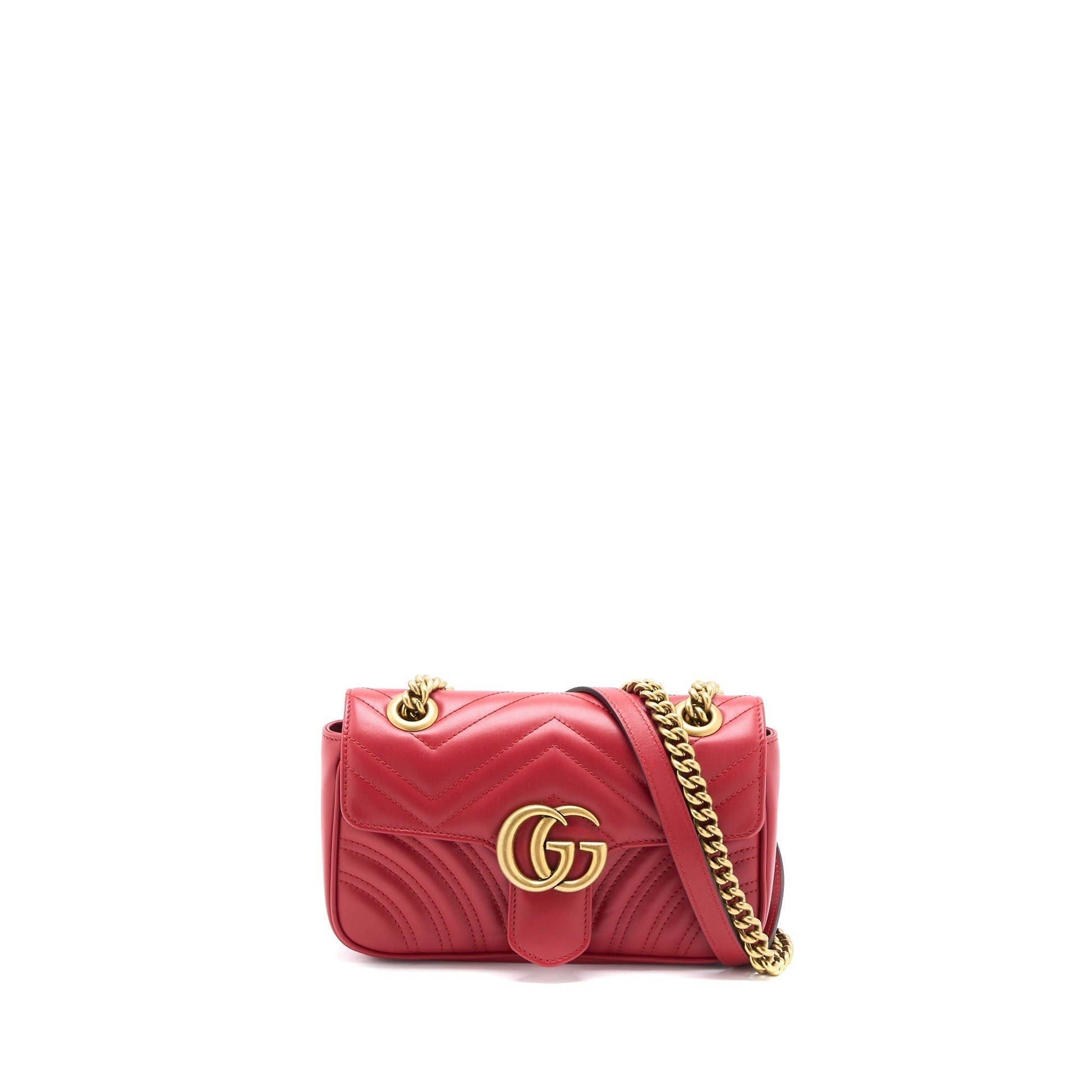 Gucci Marmont Bag Calfskin Brushed Red Mini Travel Bag