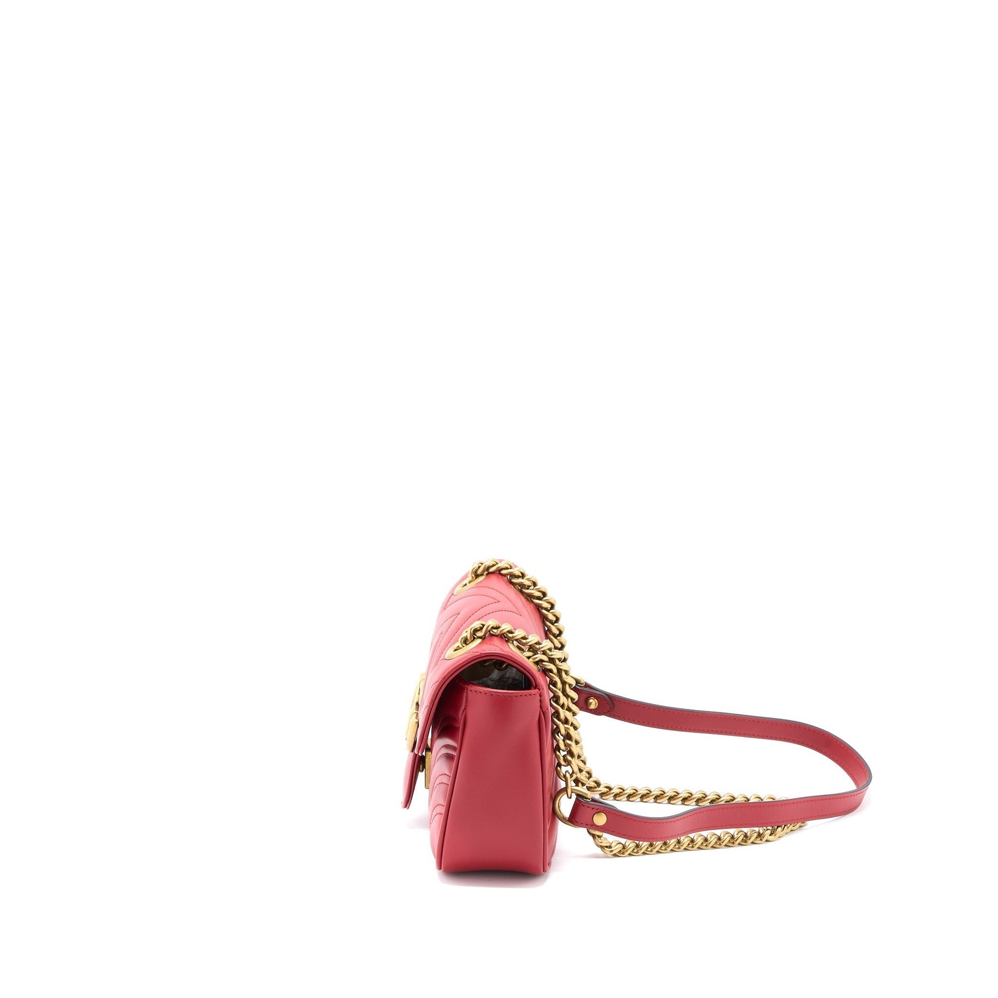 Gucci Marmont Bag Calfskin Brushed Red Mini Travel Bag