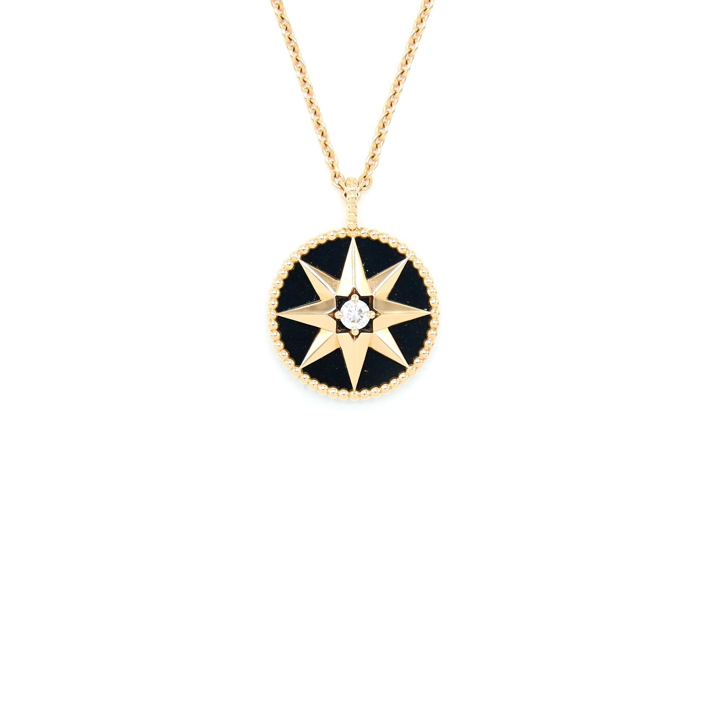 Dior Rose Des Vents Medallion Rose With Diamond Gold Large Travel Bag