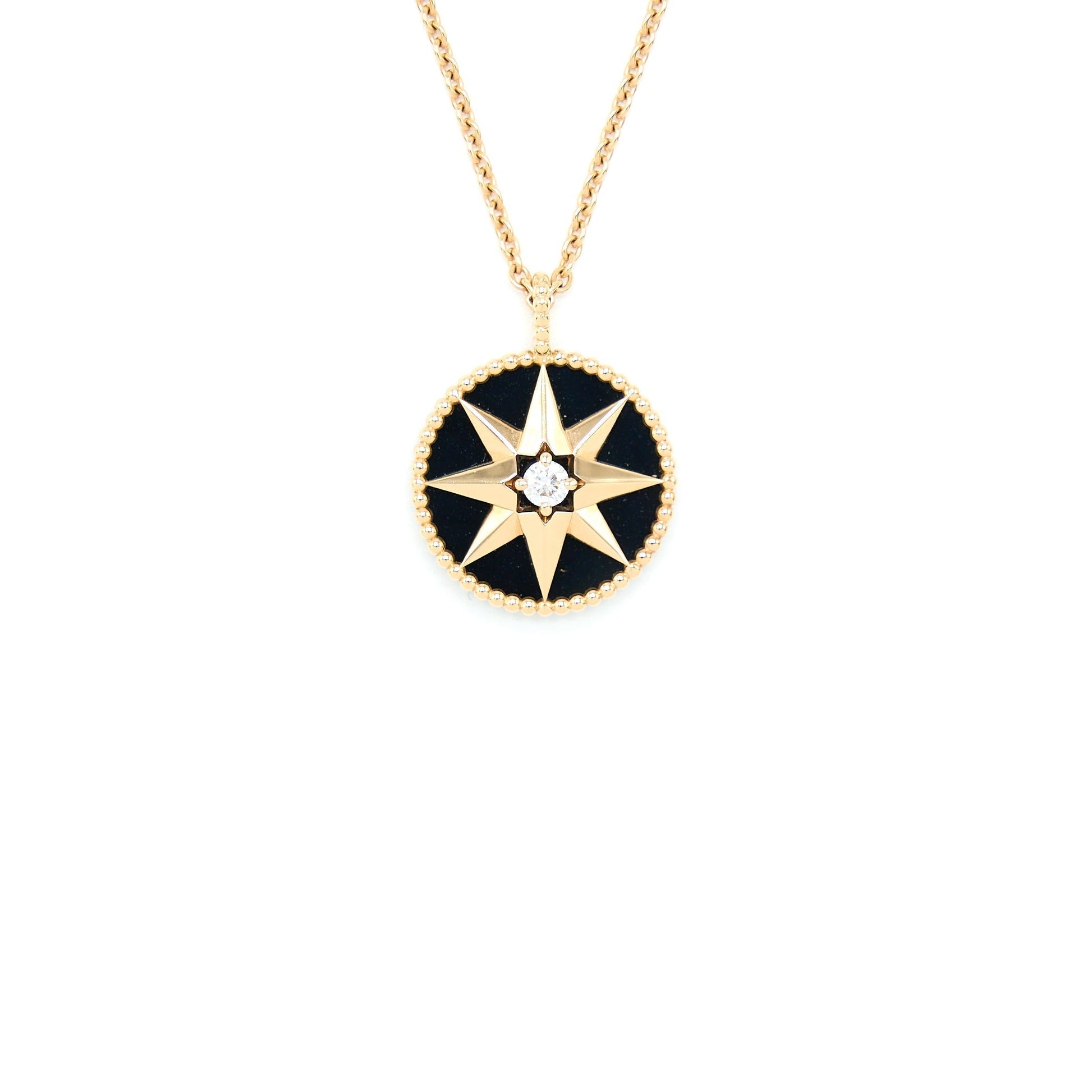 Dior Rose Des Vents Medallion Rose With Diamond Gold Large Travel Bag