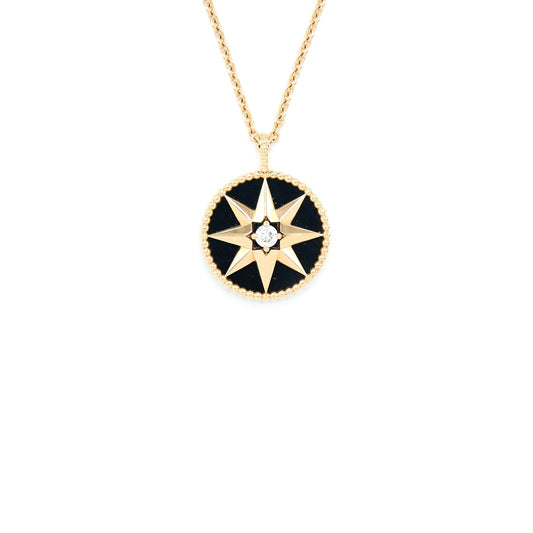 Dior Rose Des Vents Medallion Rose With Diamond Gold Large Travel Bag
