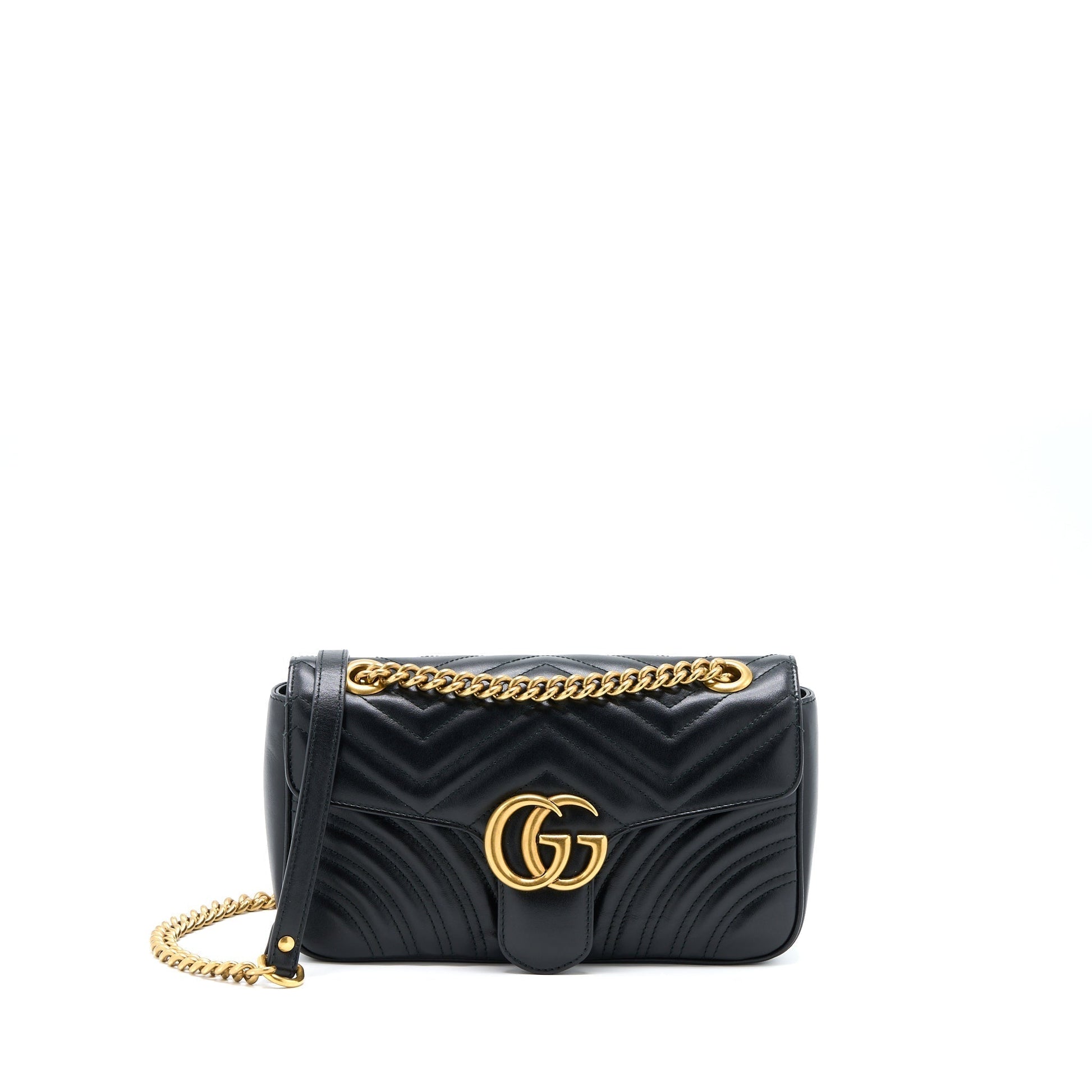 Gucci Marmont Shoulder Bag Matelasse Black Ghw 2