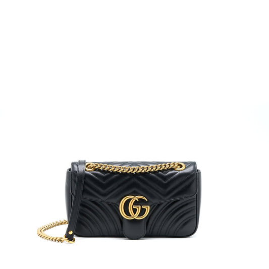 Gucci Marmont Shoulder Bag Matelasse Black Ghw 2