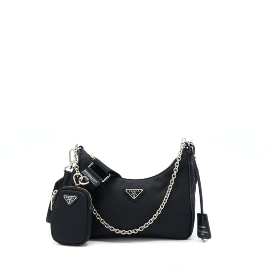 Prada Reedition Handbag Black Travel Bag