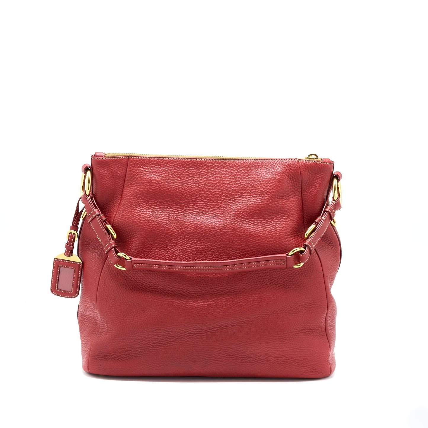 Prada Vitello Daino Purse Calfskin Handbag Red Travel Bag