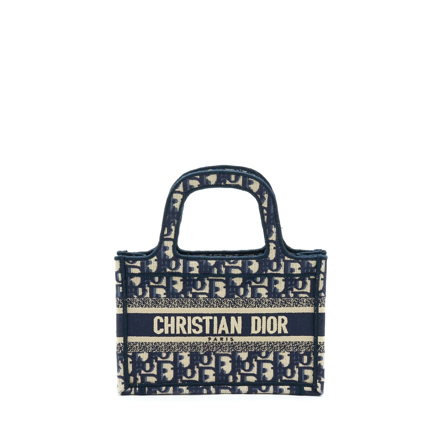 Dior Book Tote Oblique Embriodery Handbag Blue Mini Tote Bag