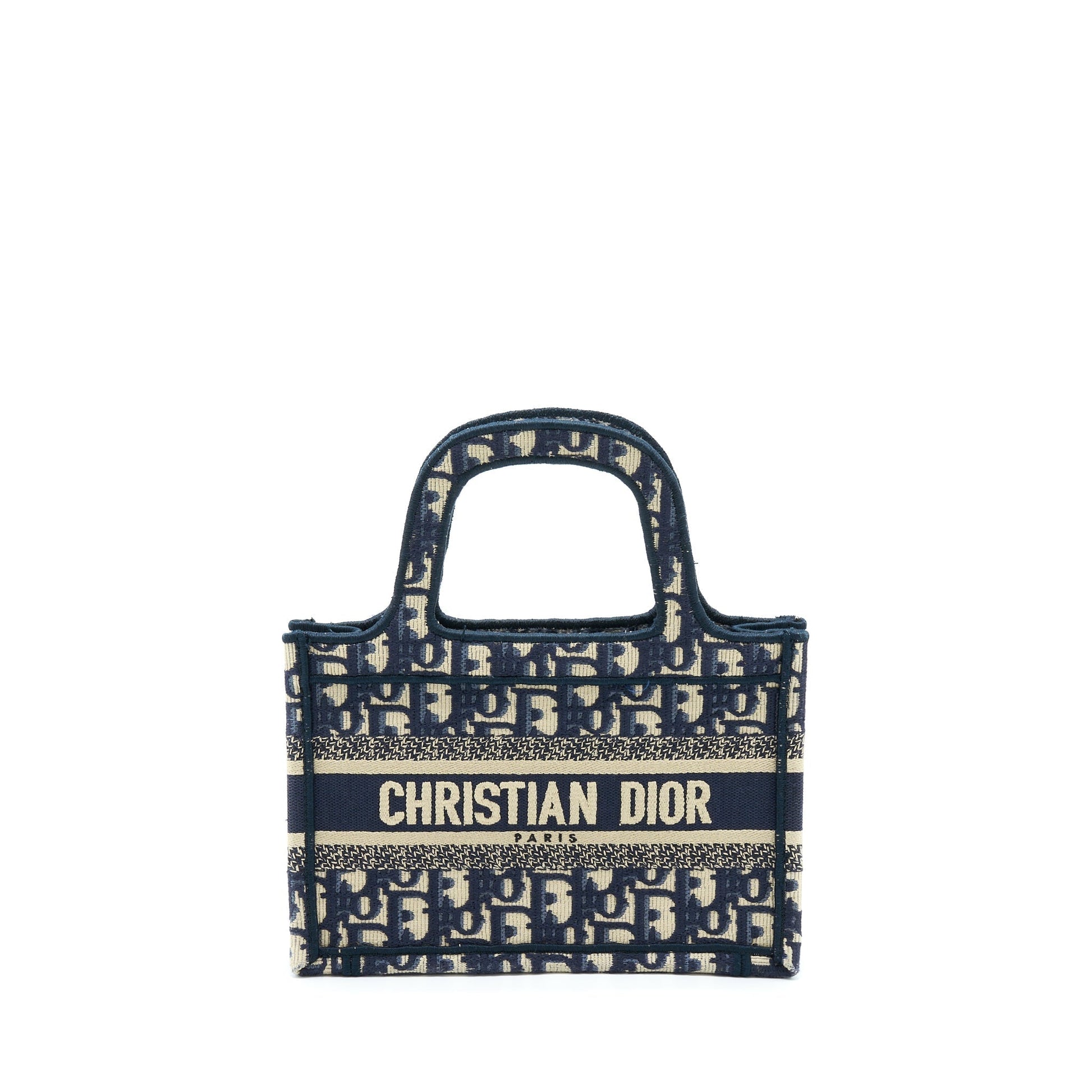 Dior Book Tote Oblique Embriodery Handbag Blue Mini Tote Bag
