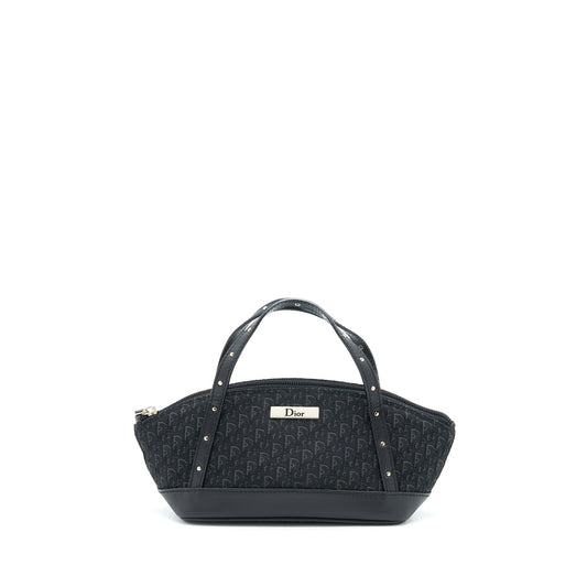 Dior Purse Oblique Handbag Canvas Black Travel Bag