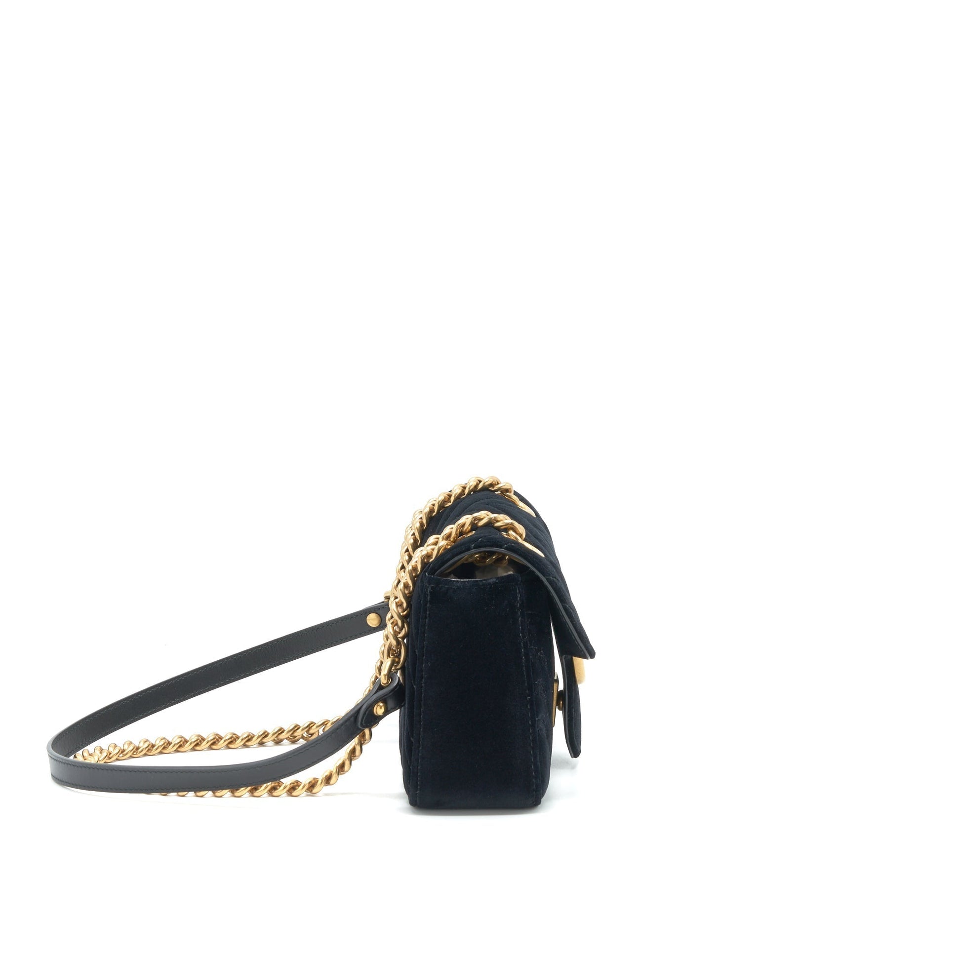 Gucci Marmont Bag Velvet Black Mini Travel Bag