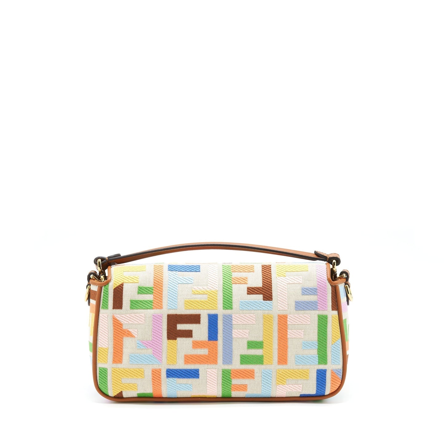 Fendi Baguette Purse In Motif Multicolour Canvas Shoulder Bag