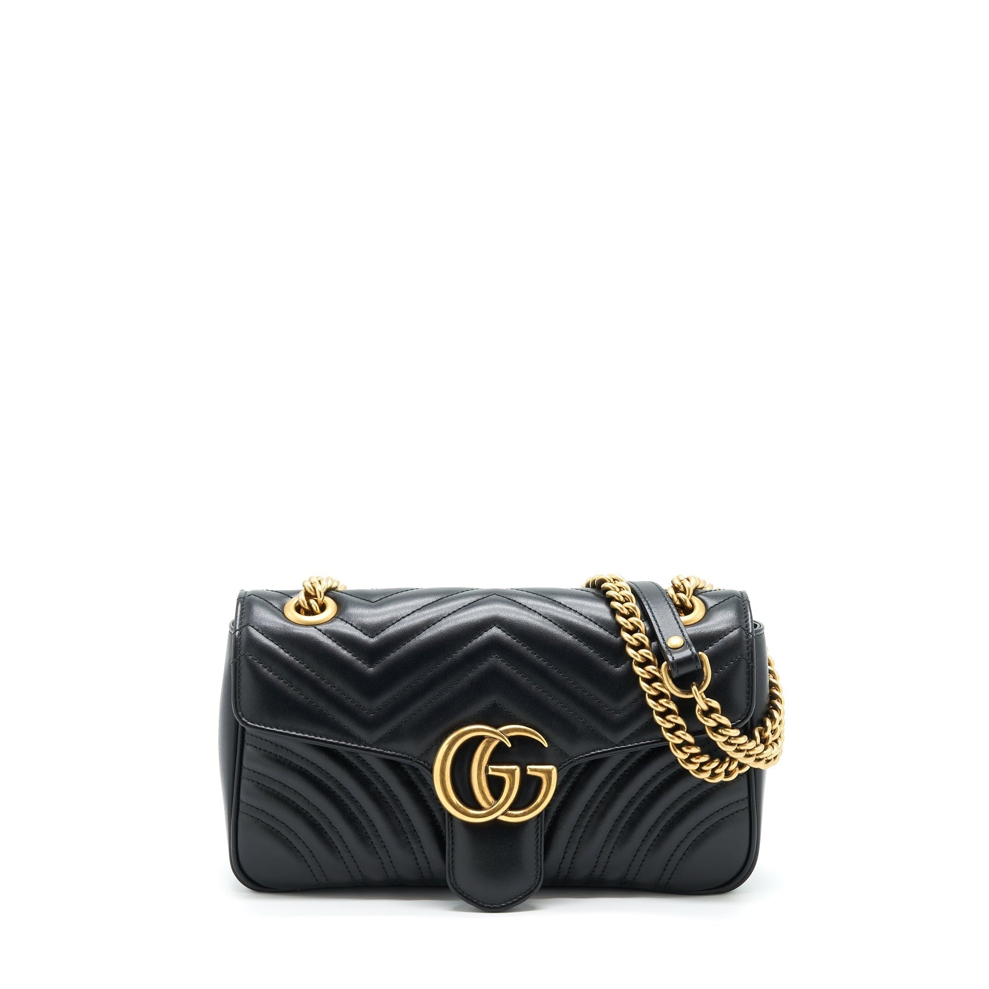 Gucci Marmont Shoulder Bag Matelasse Black Ghw 1