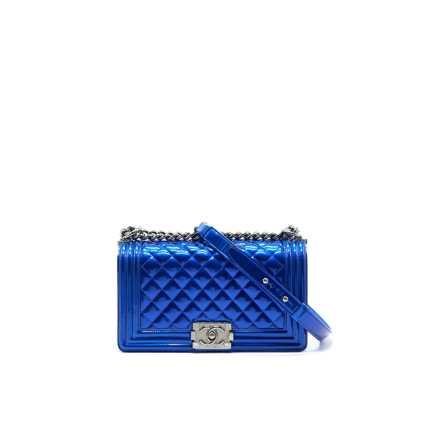 Chanel LE BOY Blue Handbag Bag In
