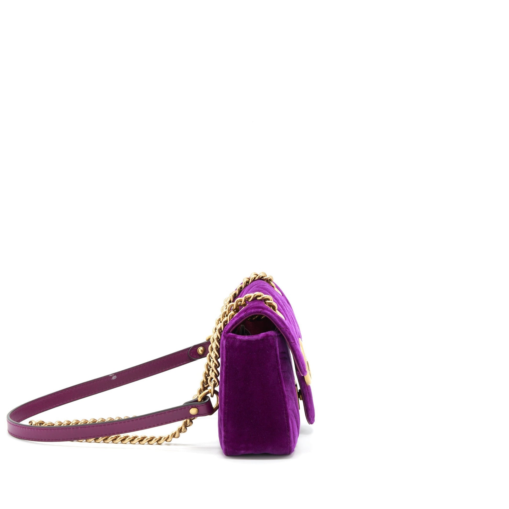 Gucci Marmont Bag Velvet Purple Mini Travel Bag