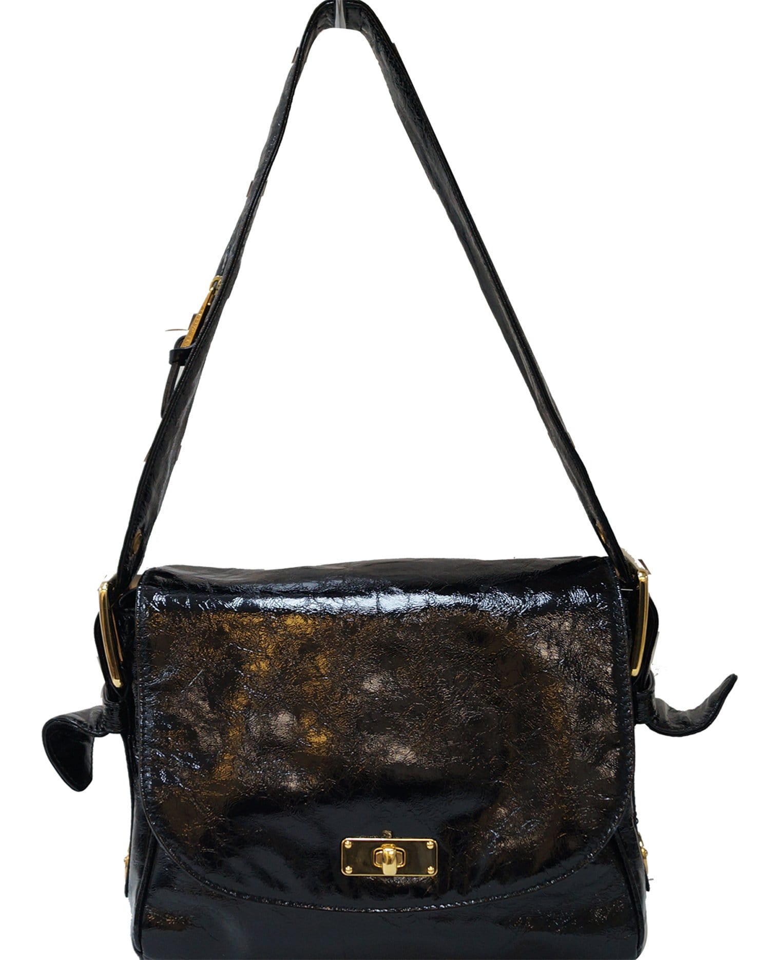 Marc Jacobs Patent Shoulder Bag Leather Black