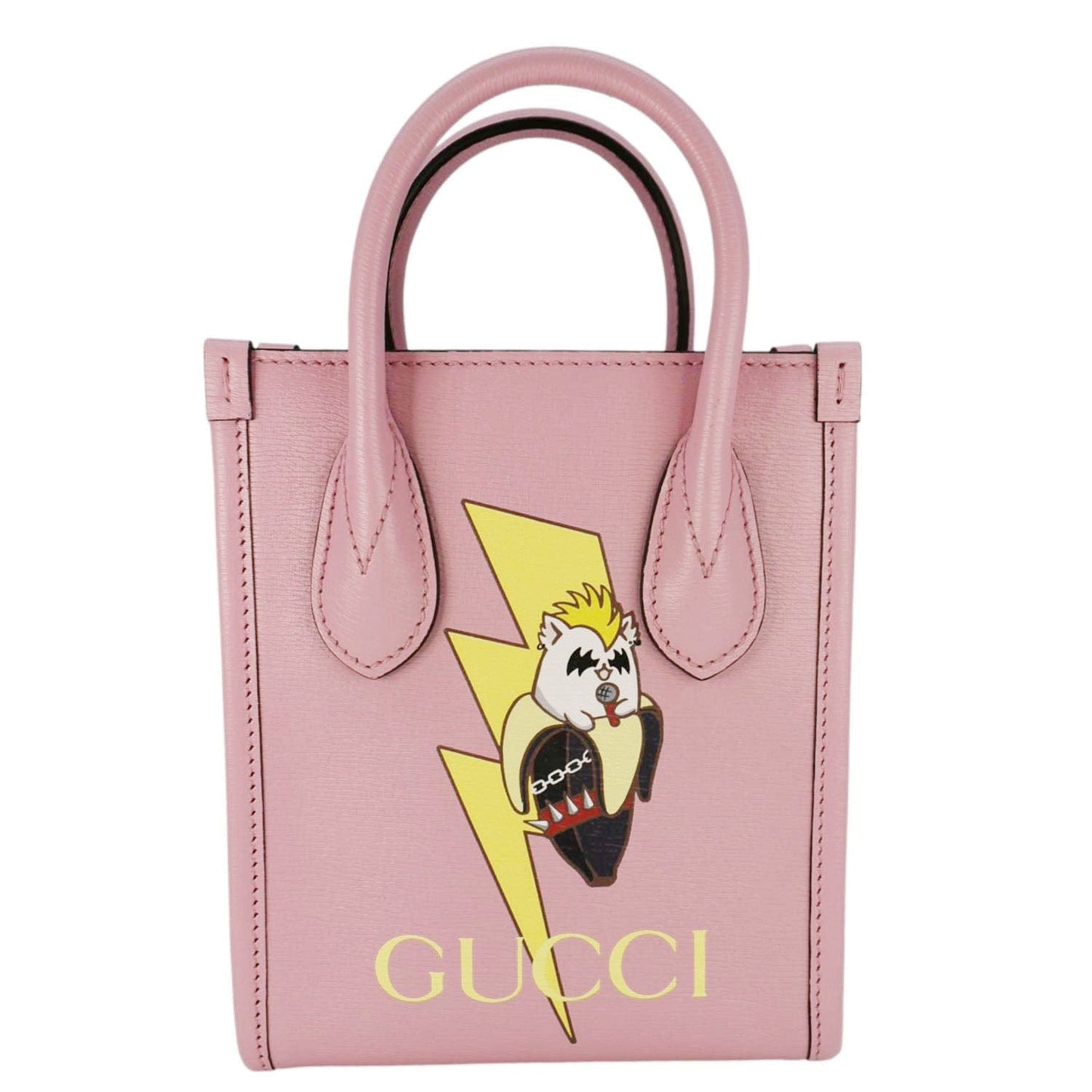 Gucci Bnf Bananya Print Vertical Tote Bag Leather Pink