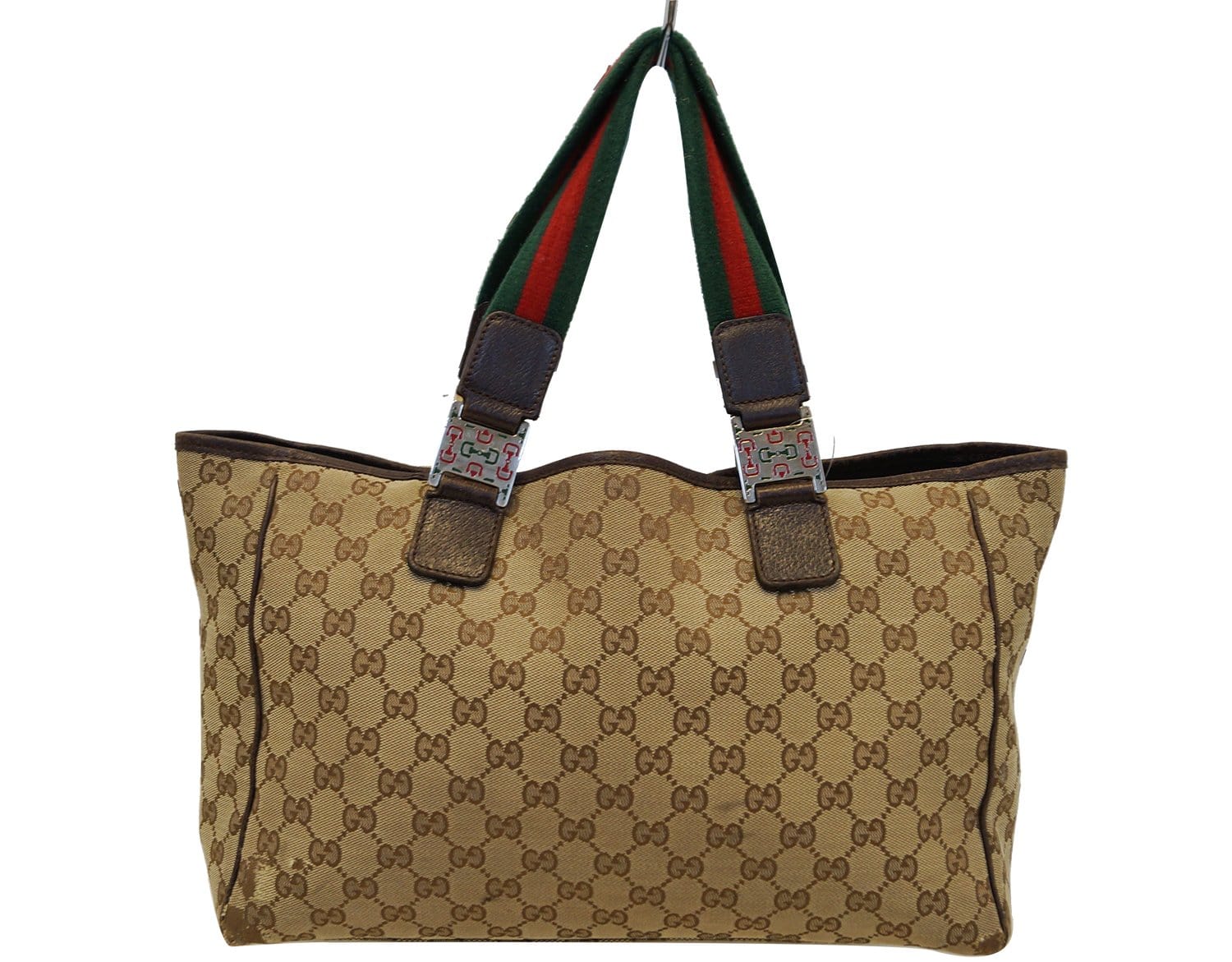 Gucci Ebony Signature Tote Bag Canvas Beige
