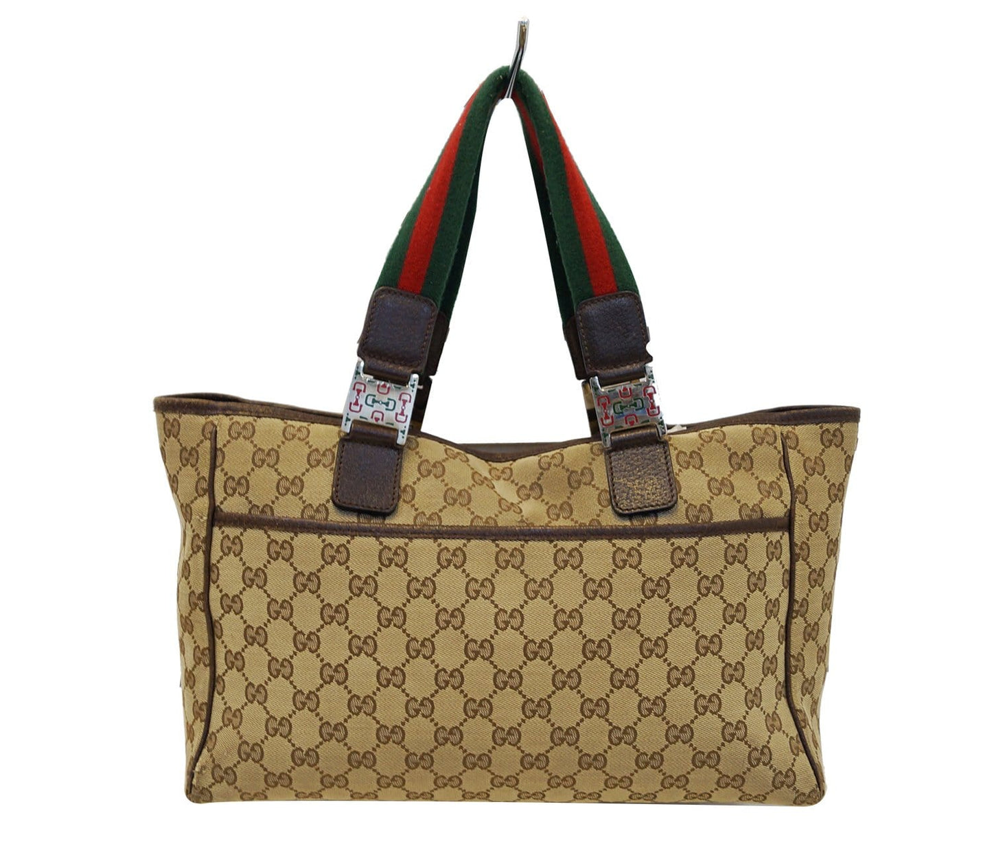 Gucci Ebony Signature Tote Bag Canvas Beige