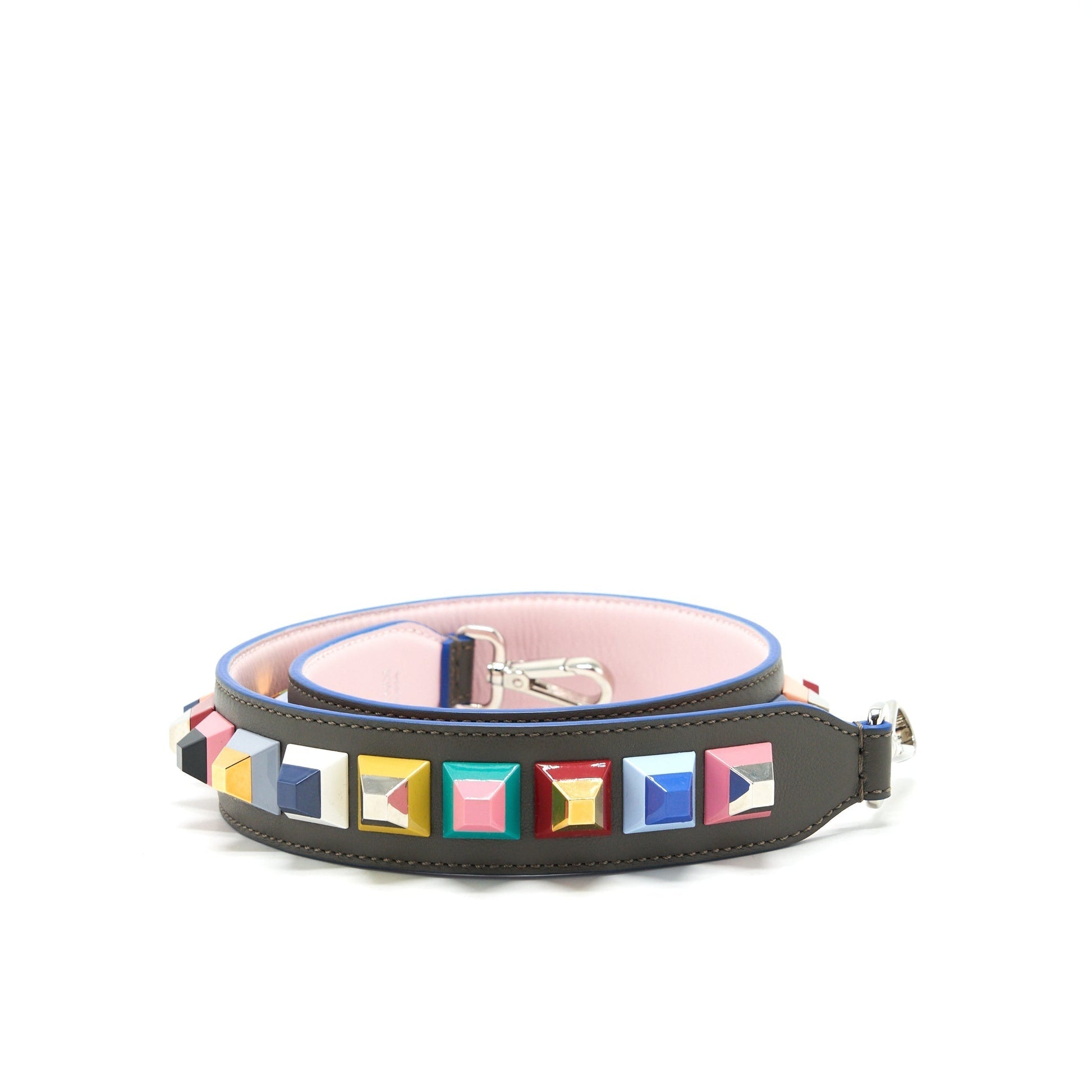 Fendi Studded Purse Strap Multicolour Leather Travel Bag