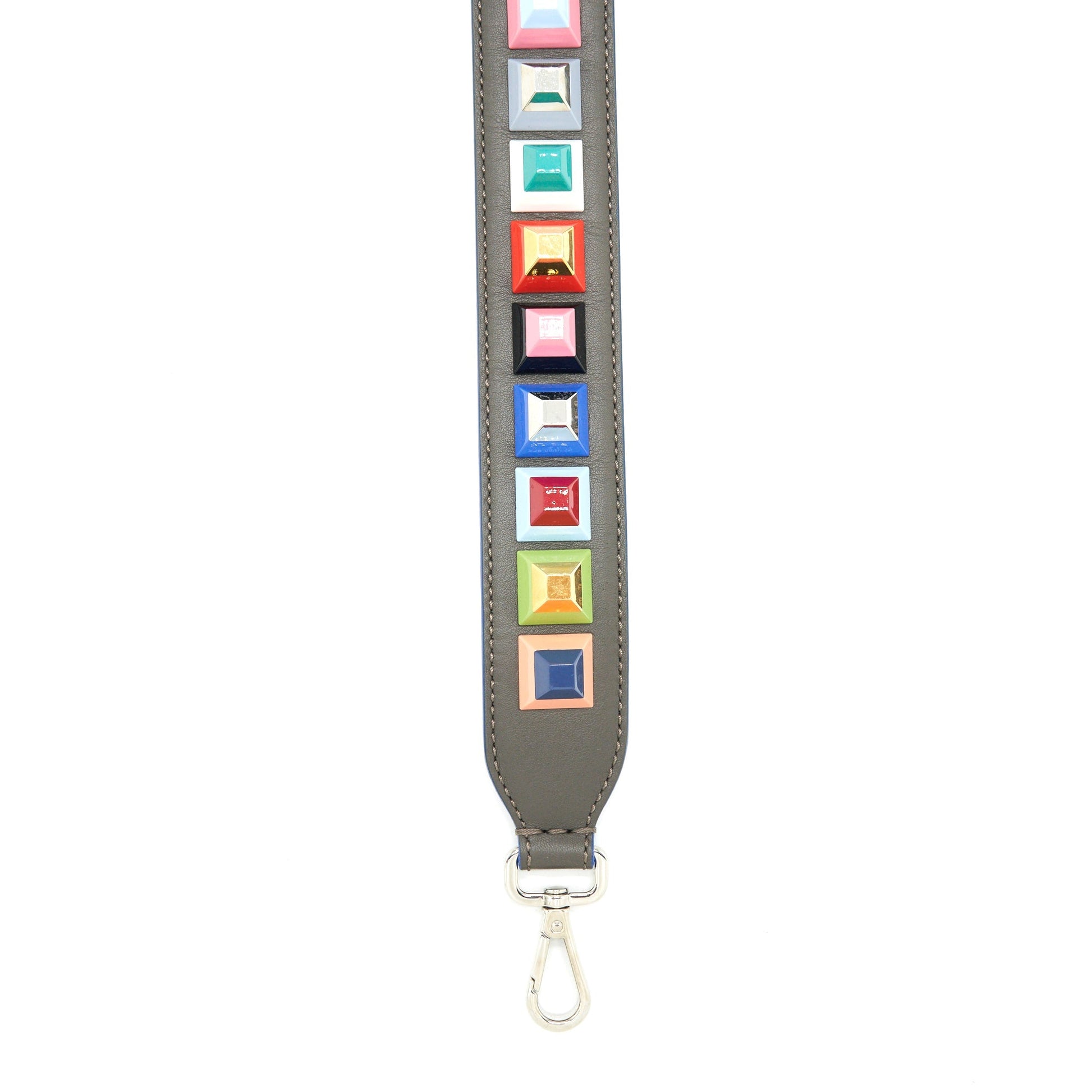 Fendi Studded Purse Strap Multicolour Leather Travel Bag