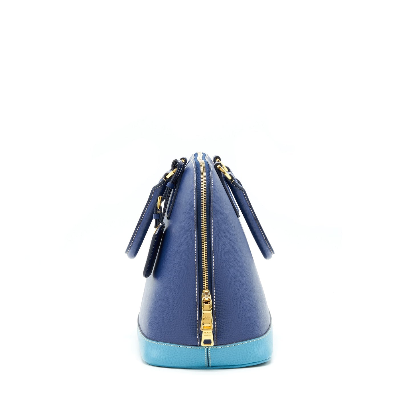 Prada Saffiano Lux Bi Colour Promenade Done Tote Blue Tote Bag