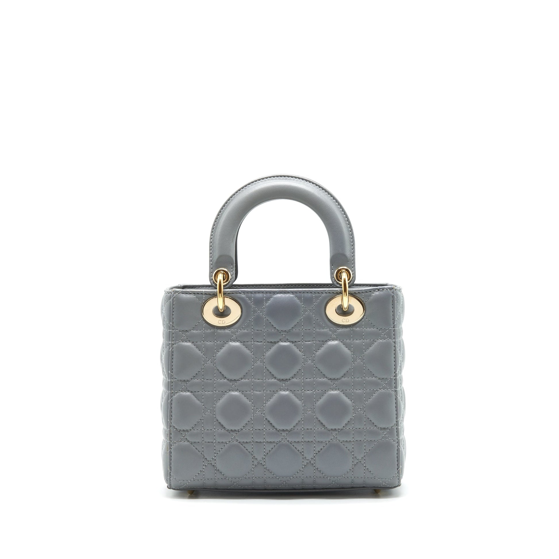 Dior Christian Lady Lambskin Grey Handbag Small Travel Bag