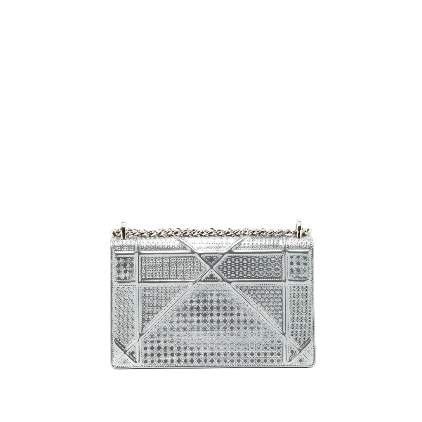 Dior ama Metallic Handbag Silver Medium Travel Bag